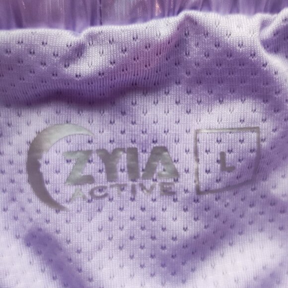 ZYIA lilac shine bomber shorts women's size L - Picture 4 of 11